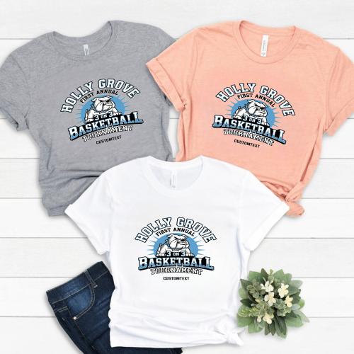 Holly Grove Basketball Club Sport Team T-shirt – Bulldog 3v3 Fun Tournament Tee