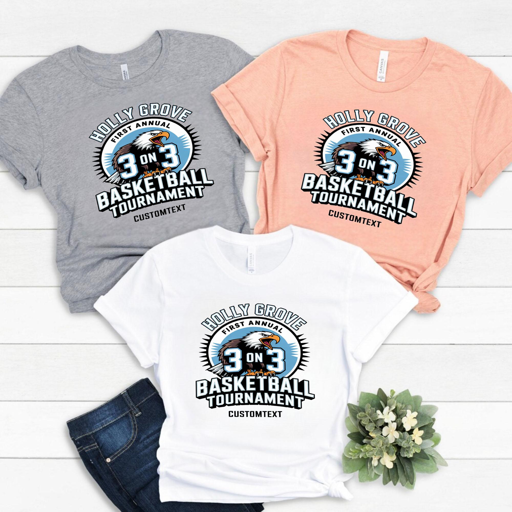 Holly Grove Basketball Club Sport Team T-shirt – Custom Eagle 3v3 Tournament Tee holly grove basketball club sport team t shirt custom eagle 3v3 tournament tee style 1 thumb 349