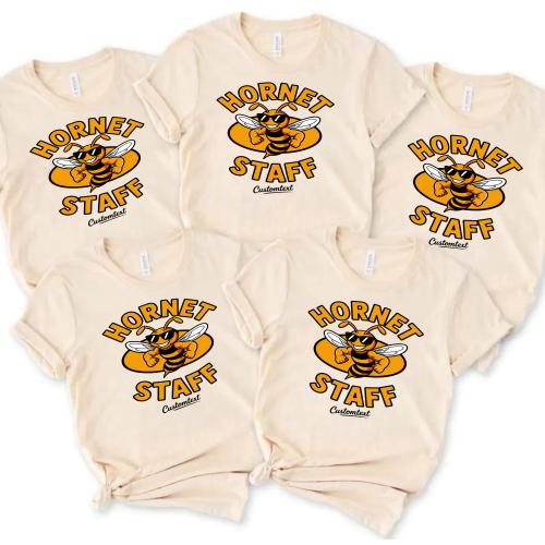 Hornet Staff Strong Shirt Cool Vintage Style Custom Text Teacher Staff Tee