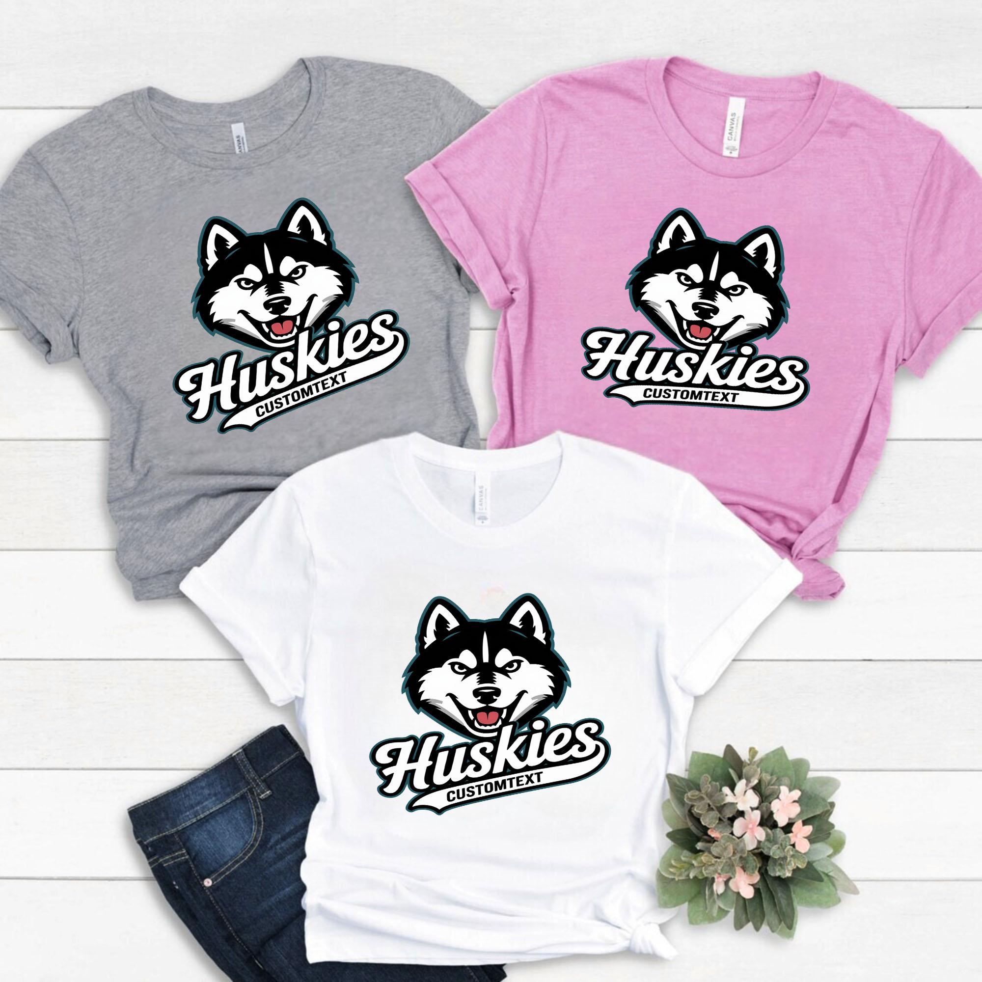 Huskies Custom Mascot Tee – Vintage Cool Animal Design Team T-Shirt huskies custom mascot tee vintage cool animal design team t shirt style 1 thumb 751