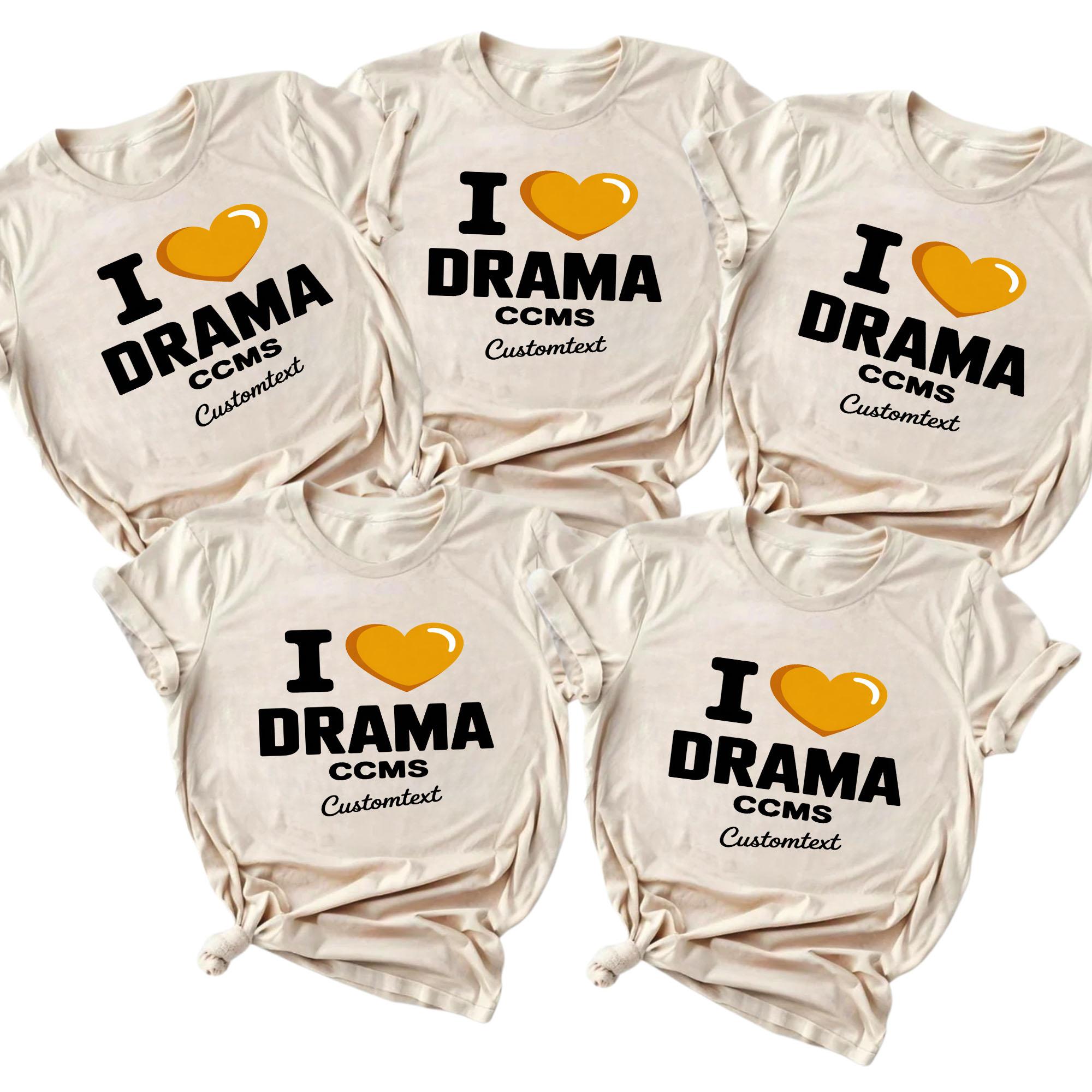 I Love Drama Shirt - CCMS Drama Club Custom Tee, Fun Bold Retro School Style i love drama shirt ccms drama club custom tee fun bold retro school style style 4 thumb 23