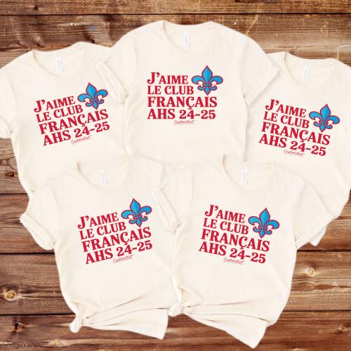 J’aime Le Club Français Shirt – Custom AHS 24-25 French Club Tee with Fleur-de-Lis