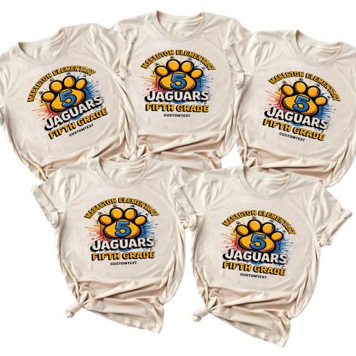 Jaguar Paw Class Shirt – Mableton Elementary 5th Grade Custom Mascot Tee