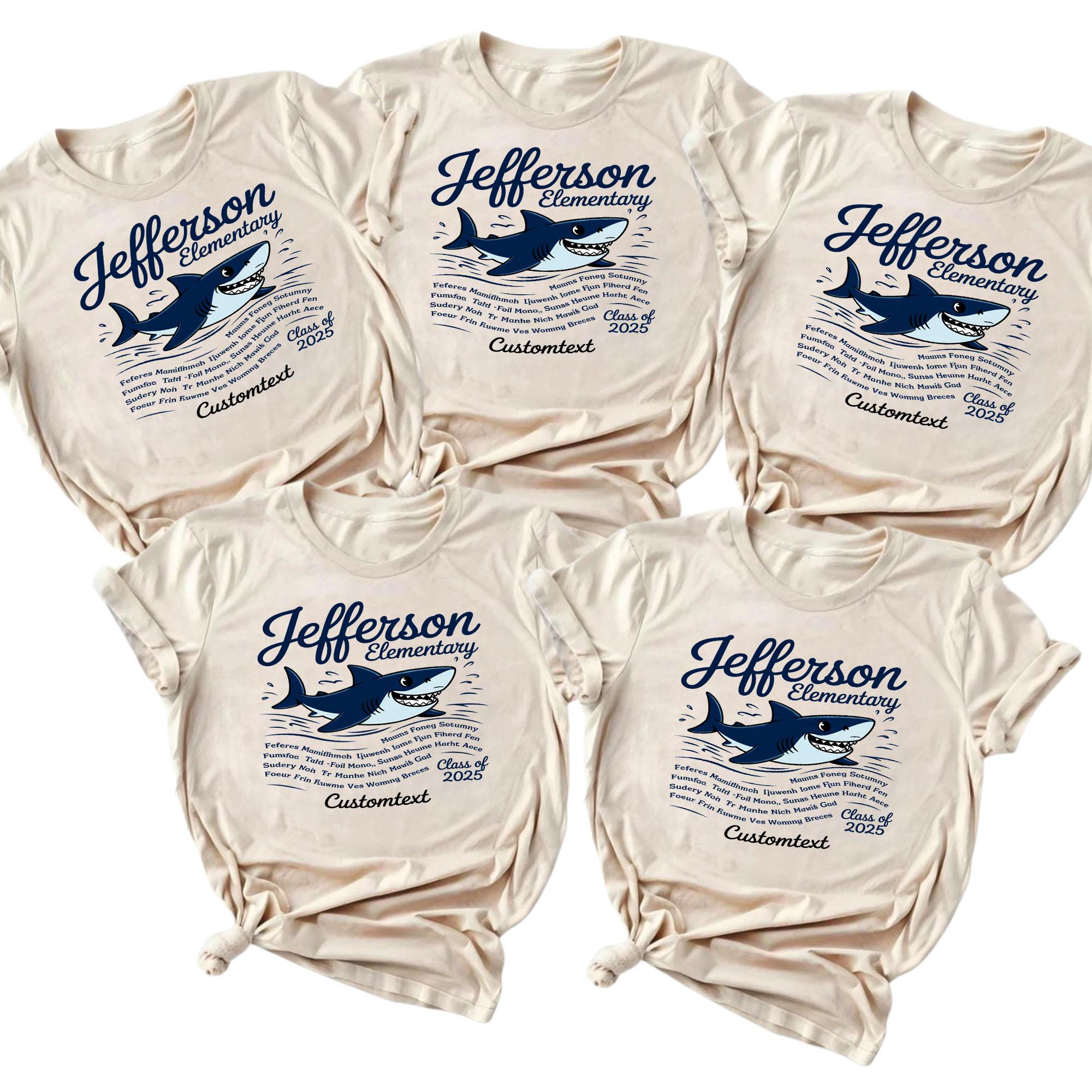 Jefferson Elementary Class Of 2025 Shark Shirt – Custom Graduation Tee jefferson elementary class of 2025 shark shirt custom graduation tee style 2 thumb 528