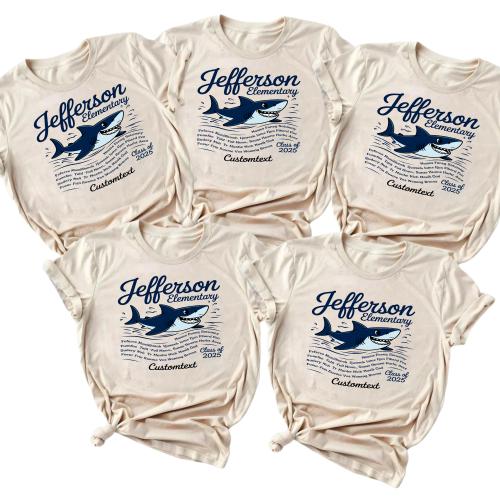 Jefferson Elementary Class Of 2025 Shark Shirt – Custom Graduation Tee