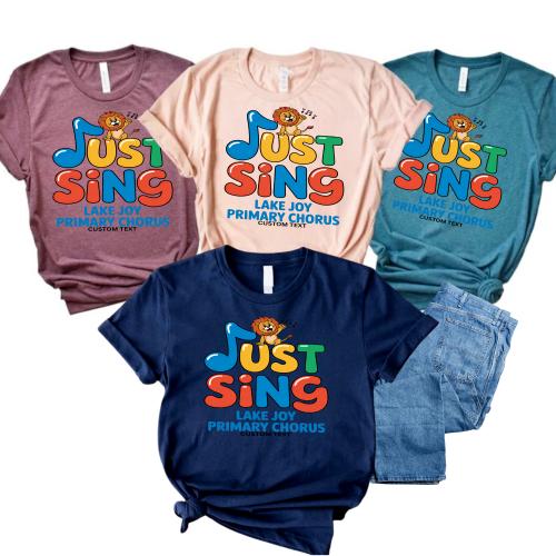 Just Sing Lake Joy Primary Chorus Shirt - Custom Cute Music Club Tee, Fun Animal Lion Style Miscellaneous