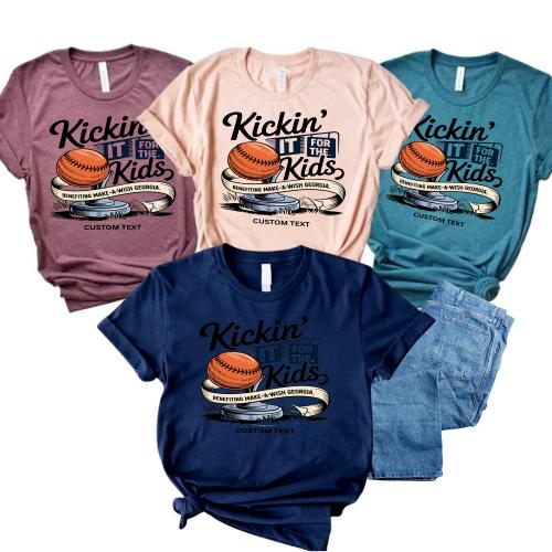 Kickin_ It For The Kids Make-A-Wish Georgia Custom Kickball Shirt - Fun Retro Club Shirt Miscellaneous Custom