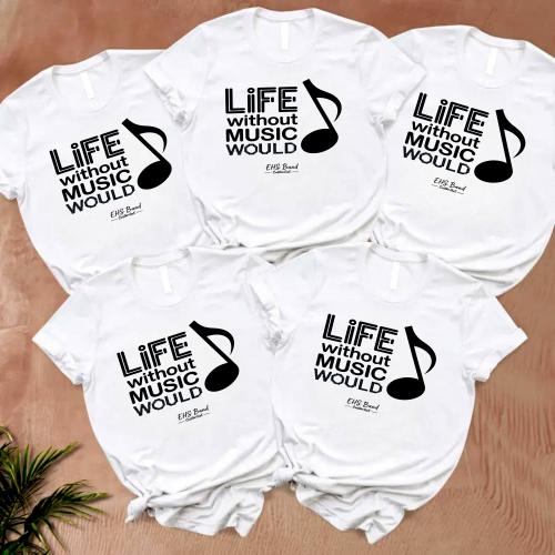 Life Without Music Would Be Flat Shirt – EHS Band Retro Music Club Custom Tee