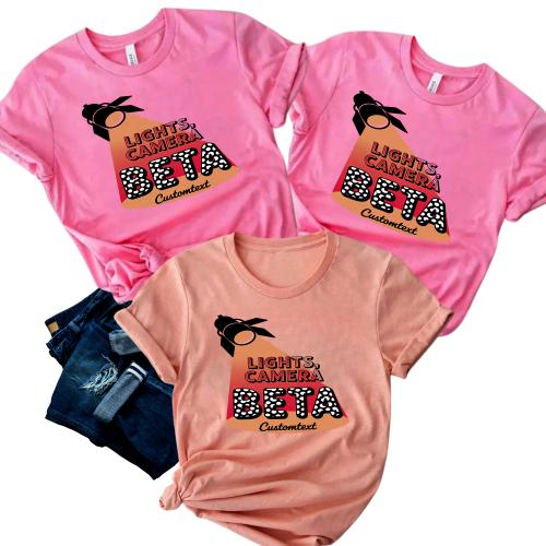 Lights, Camera, BETA Shirt – Spotlight Ready Custom Theater-Inspired Club Tee