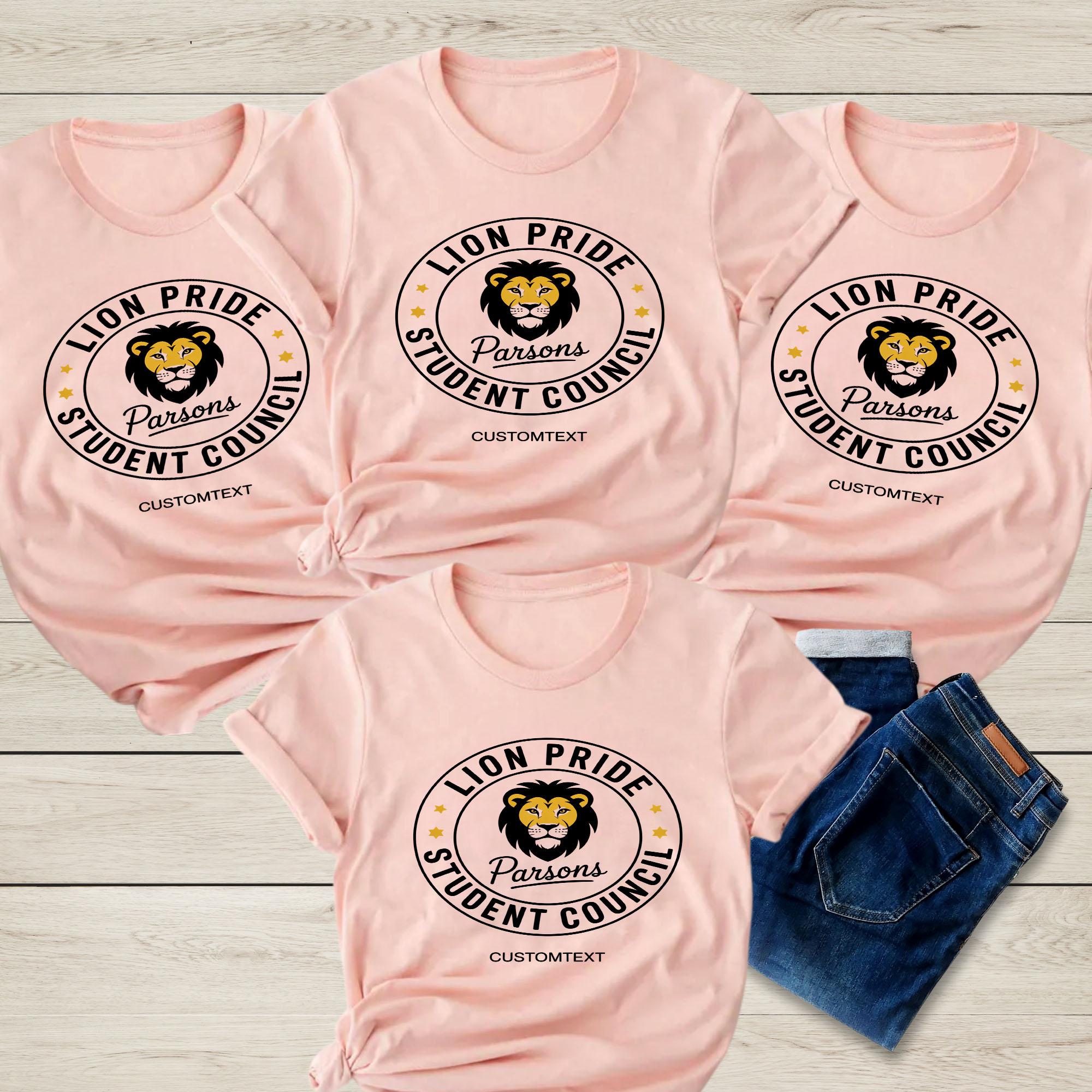 Lion Pride Student Council Shirt – Retro Parsons Custom Mascot Tee lion pride student council shirt retro parsons custom mascot tee style 3 thumb 129