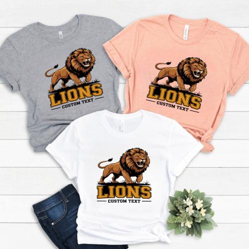Lions College Mascot T-Shirt – Retro Varsity Team Spirit Pride Tee