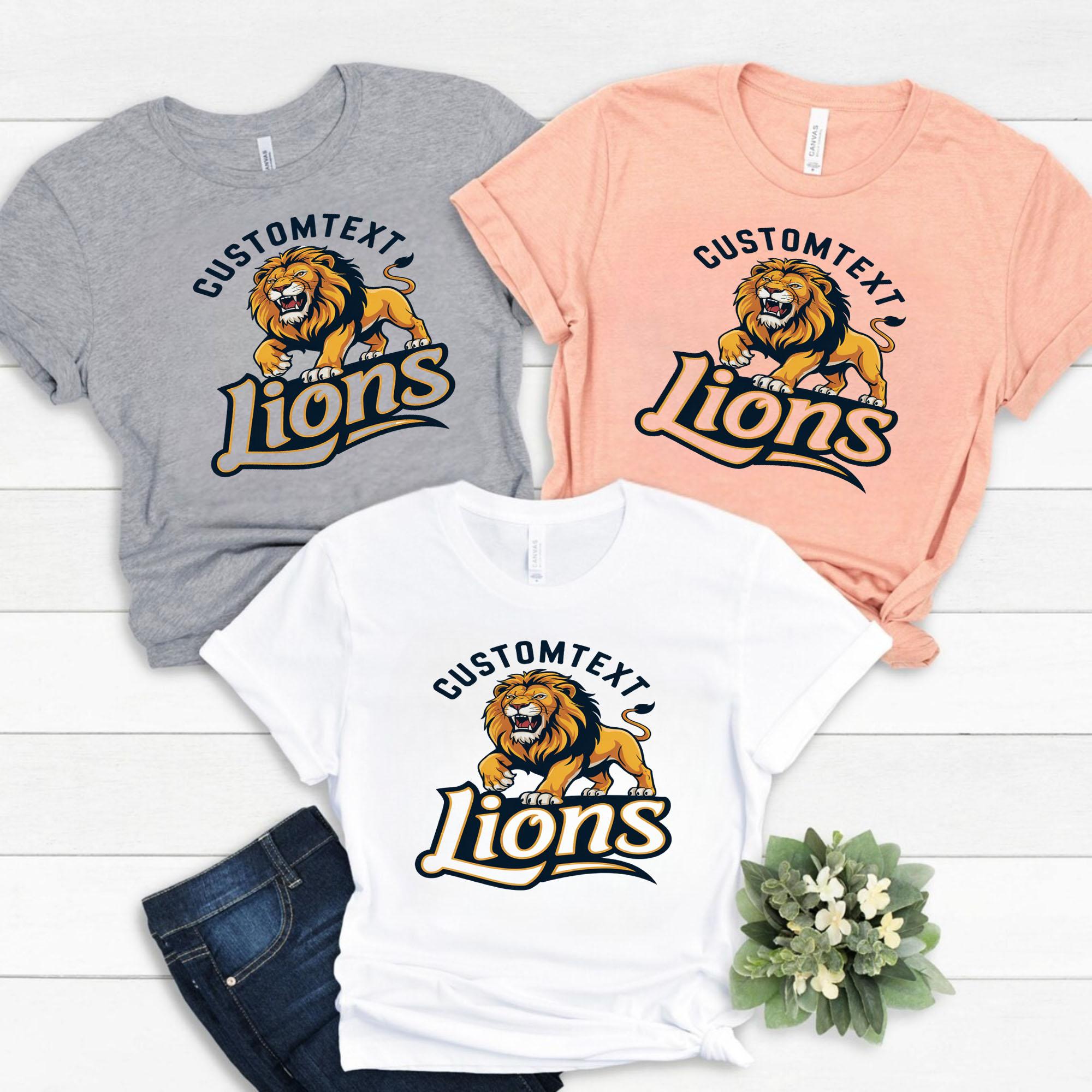 Lions Mascot Shirt – Retro High School Varsity Tee lions mascot shirt retro high school varsity tee style 3 thumb 368