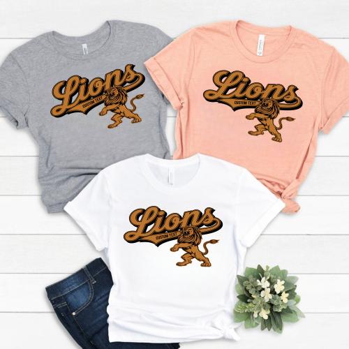 Lions Team Mascot T-Shirt – High School Spirit Pride Graphic Tee