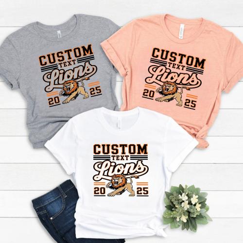 Lions Team Shirt – School Mascot Spirit Wear Class Pride Varsity T-Shirt