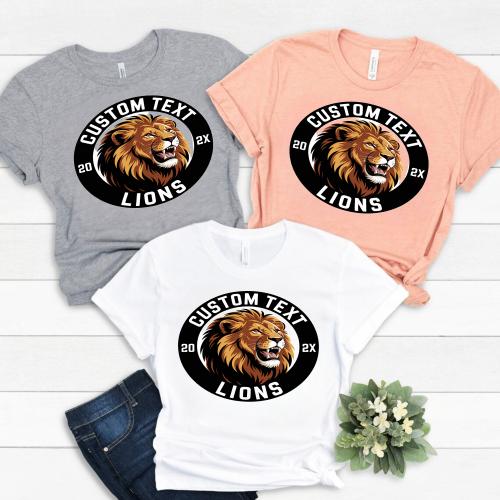 Lions Varsity Logo Shirt – Personalized Mascot Team Tee