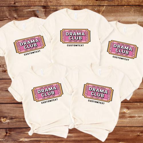 Live Love Act Drama Club Shirt – Cute Theater Ticket Style Custom Tee