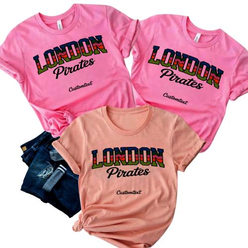 London Pirates Colorful Chevron Vintage Custom Teacher Staff Shirt