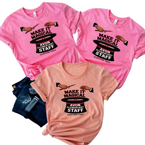 Make It Magical Teaching & Learning Avon Elementary Staff Custom Shirt – Vintage Magic Club Tee