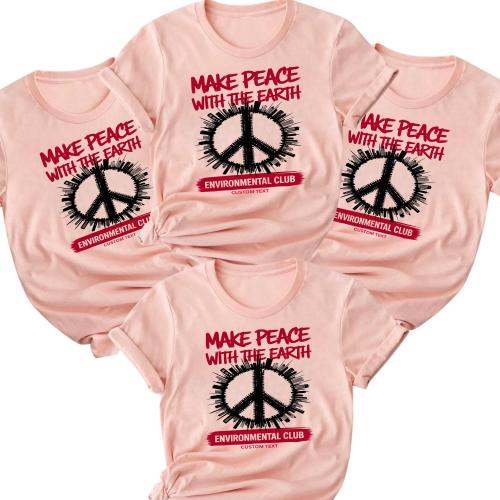 Make Peace With The Earth Retro Custom Environmental Club Shirt