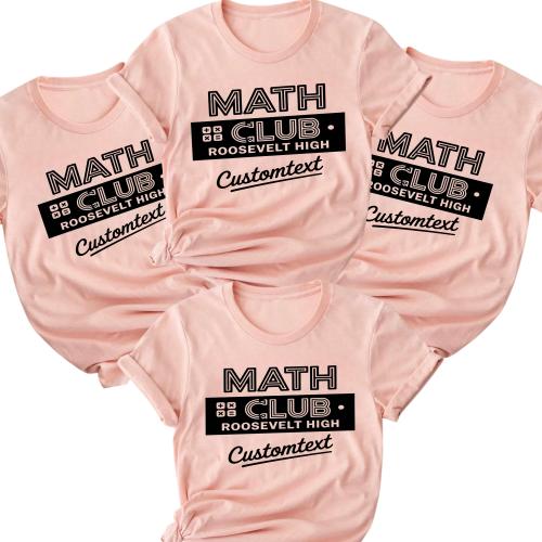 Math Club Roosevelt High Custom Club Strip Shirt – Fun Geeky Academic Style Custom Tee