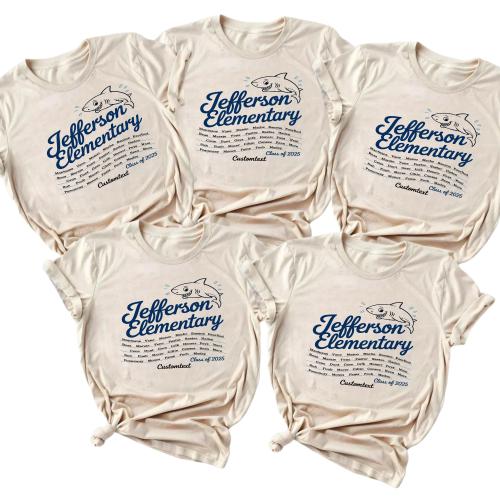 Middle schooltrắng1doneJefferson Elementary Shark t-shirt