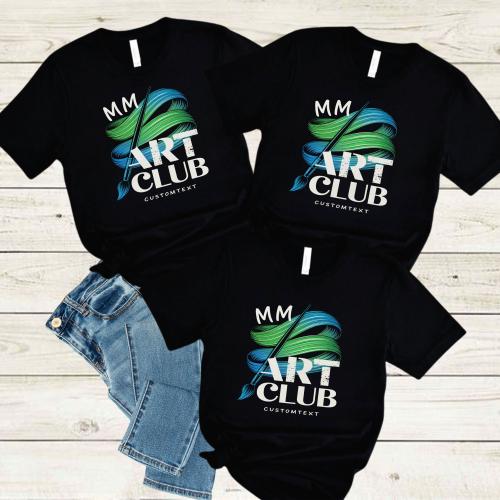 MM Art Club Shirt – Custom Club Strip Shirt, Retro Creative Brushstroke Style