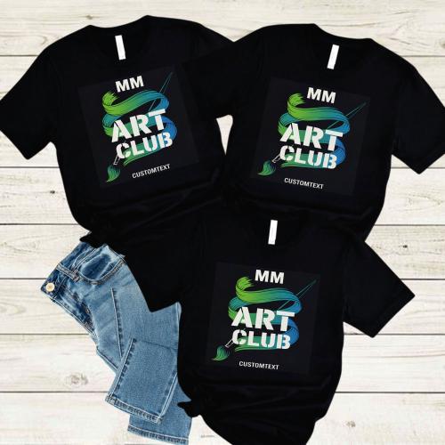 MM Art Club Shirt – Paint Brush Club Strip Shirt, Vintage Artistic Expression Tee
