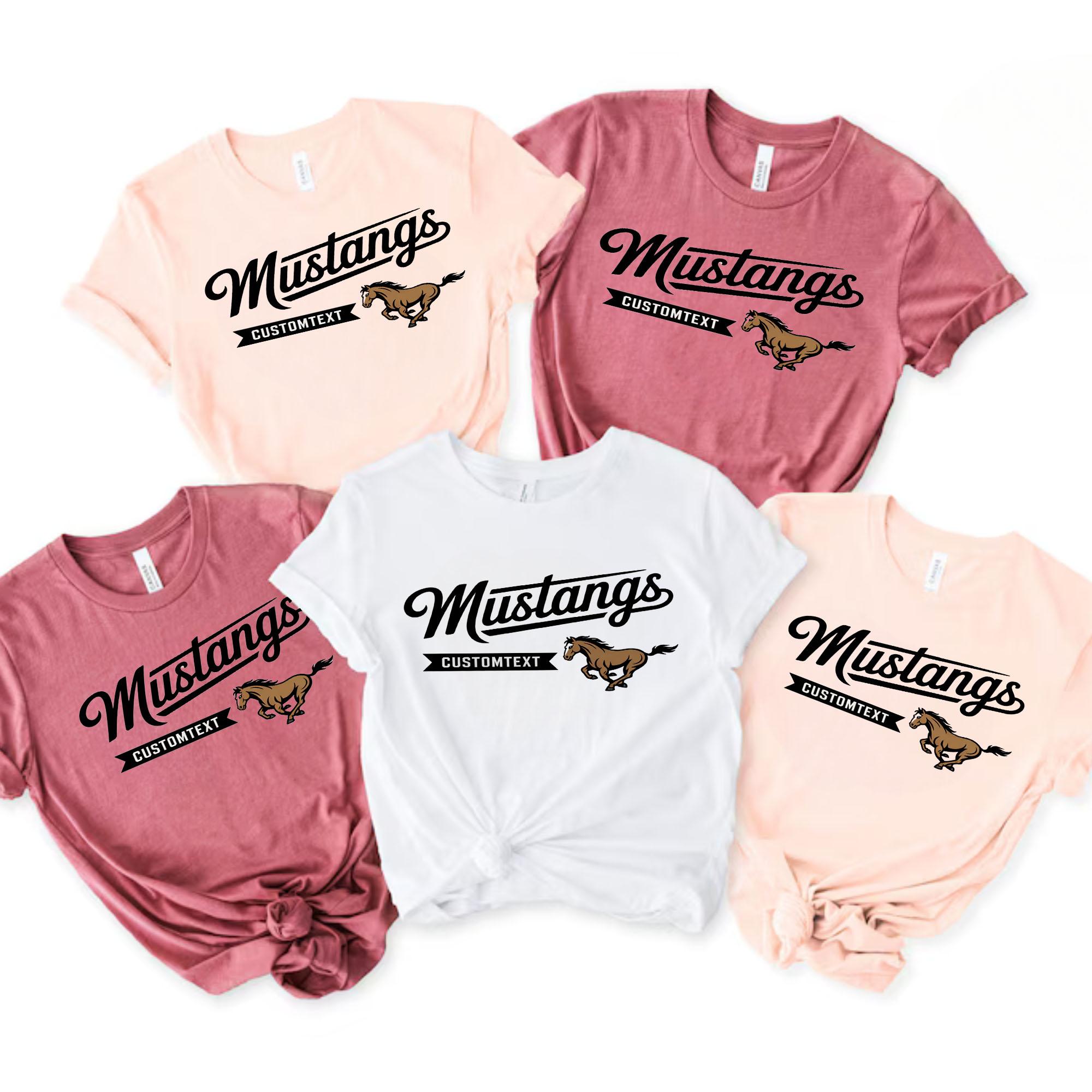 Mustangs Custom Mascot Tee – Vintage School Team Pride T-Shirt mustangs custom mascot tee vintage school team pride t shirt style 1 thumb 787