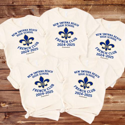 New Smyrna Beach HS French Club Shirt – 2024–2025 Classic School Spirit Tee