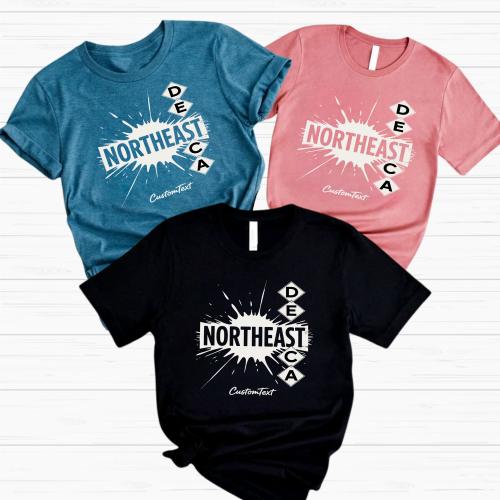 Northeast DECA Shirt – Blue Splash Graphic Custom, Miscellaneous, Club Shirt, Bold Business Style