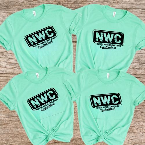 NWC North Wrestling Club Shirt – Custom Club Strip Shirt, Gritty Wrestler Logo Design Tee