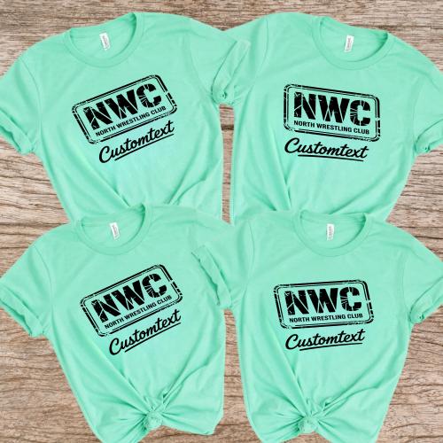 NWC North Wrestling Club Shirt – Distressed Stamp Club Strip Shirt, Vintage Tough Sport Style