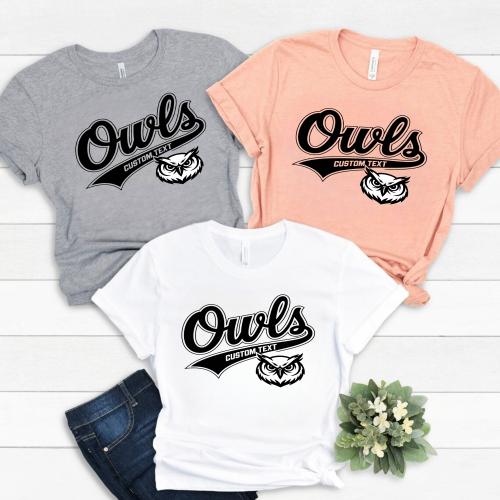 Owls Angry Mascot Tee – Personalized Retro College Team Spirit T-Shirt
