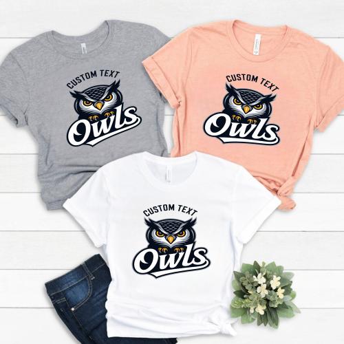 Owls Wise Mascot Tee – Personalized Retro Animal Spirit Team T-Shirt