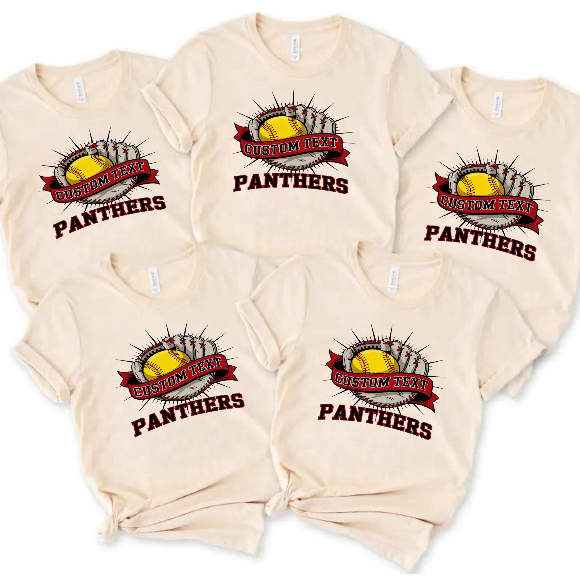 Panther Softball Team T-shirt – Custom Varsity Mascot School Pride Tee panther softball team t shirt custom varsity mascot school pride tee style 2 thumb 367