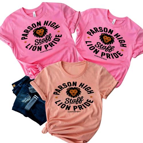 Parson High Lion Pride Staff Shirt Custom Vintage Photography Club Tee