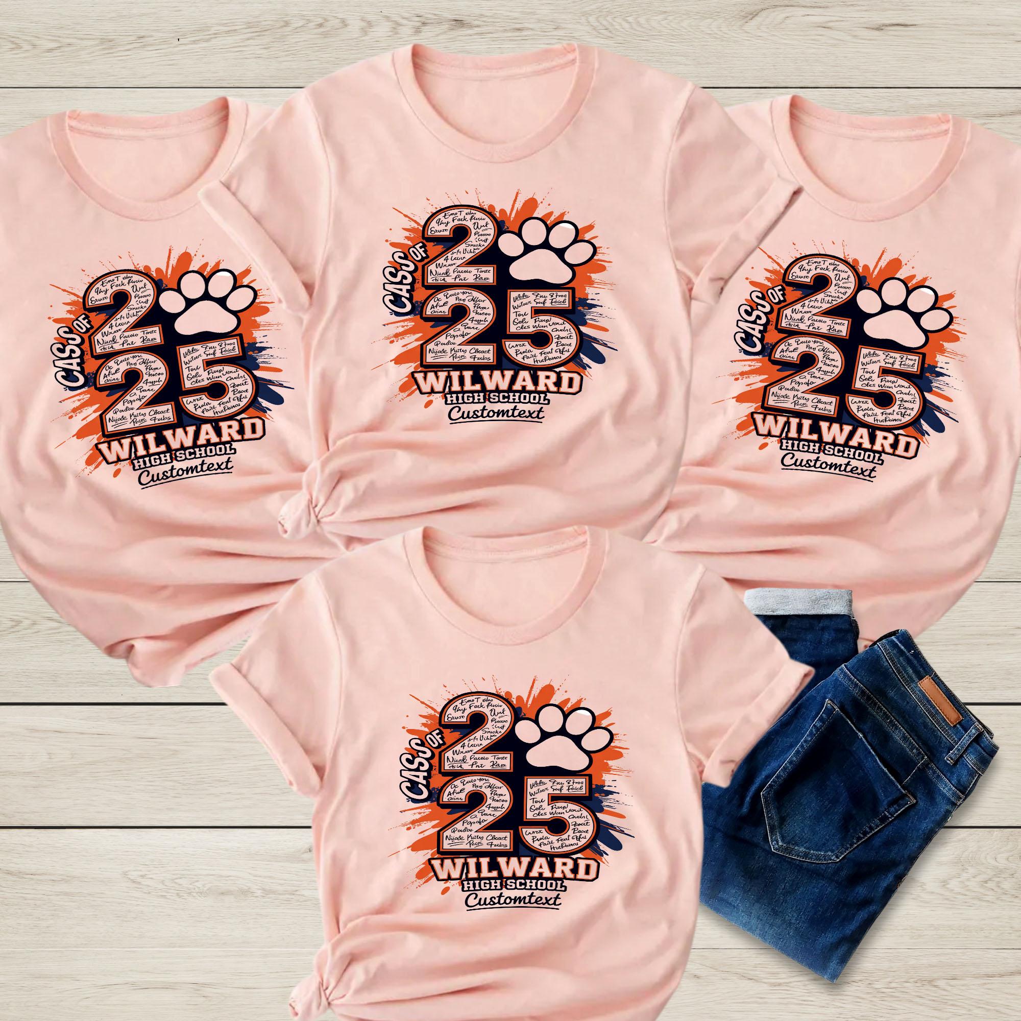 Paw Print Spirit Senior Class Of 2025 Shirt – Personalized Graduation Tee paw print spirit senior class of 2025 shirt personalized graduation tee style 1 thumb 631