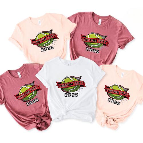 Personalized Tennis Club Sport Team T-shirt – 2025 Retro Custom Text Tee