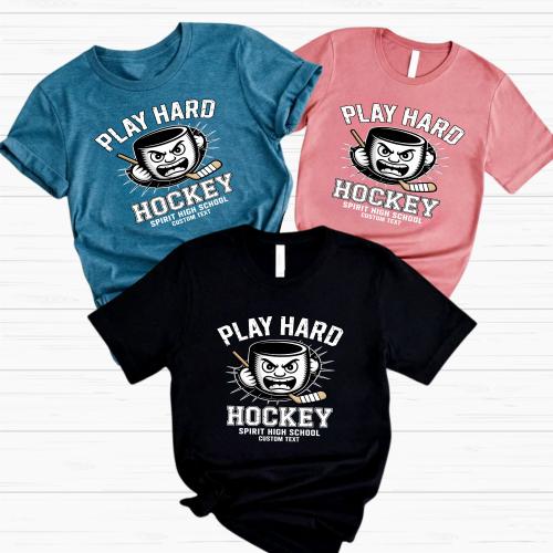 Play Hard Spirit High Hockey Club Sport Team T-shirt – Vintage Varsity Graphic Tee