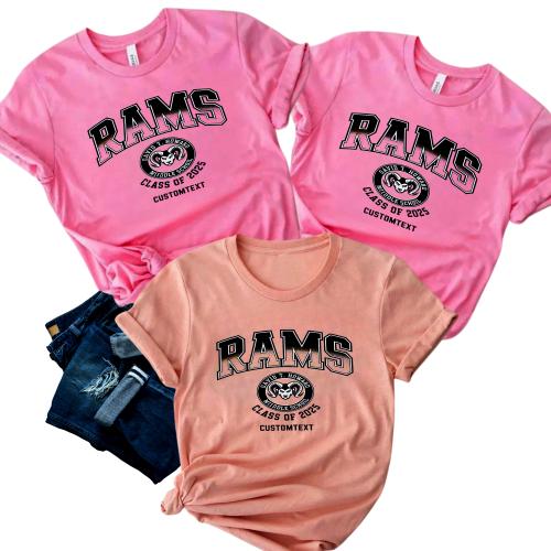 Rams Custom Class Shirt – Middle School 2025 Mascot Tee