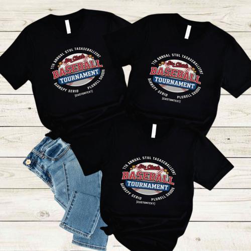 Retro Baseball Tourney T-shirt – Custom School Team Spirit
