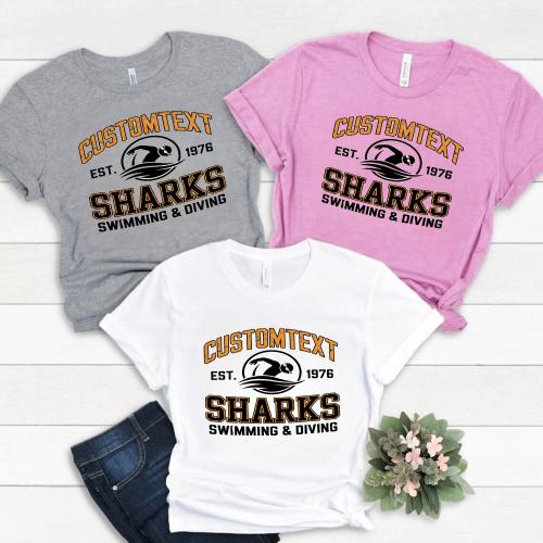 Retro Cougars Swimming & Diving Club Sport Team T-shirt – Varsity Tournament Edition