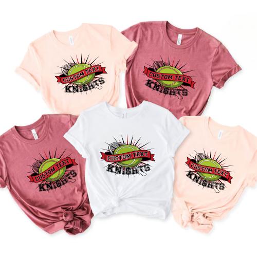 Retro Knights Tennis Club Sport Team T-shirt – Personalized Custom Text Tee