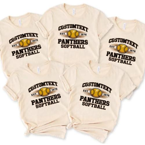 Retro SOFTBALL Varsity Tournament Tee – Vintage School Mascot Pride Tee