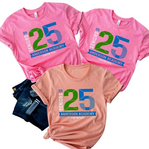 Retro Stripe Tech Seniors 25 Graduation T-Shirt Class of 2025