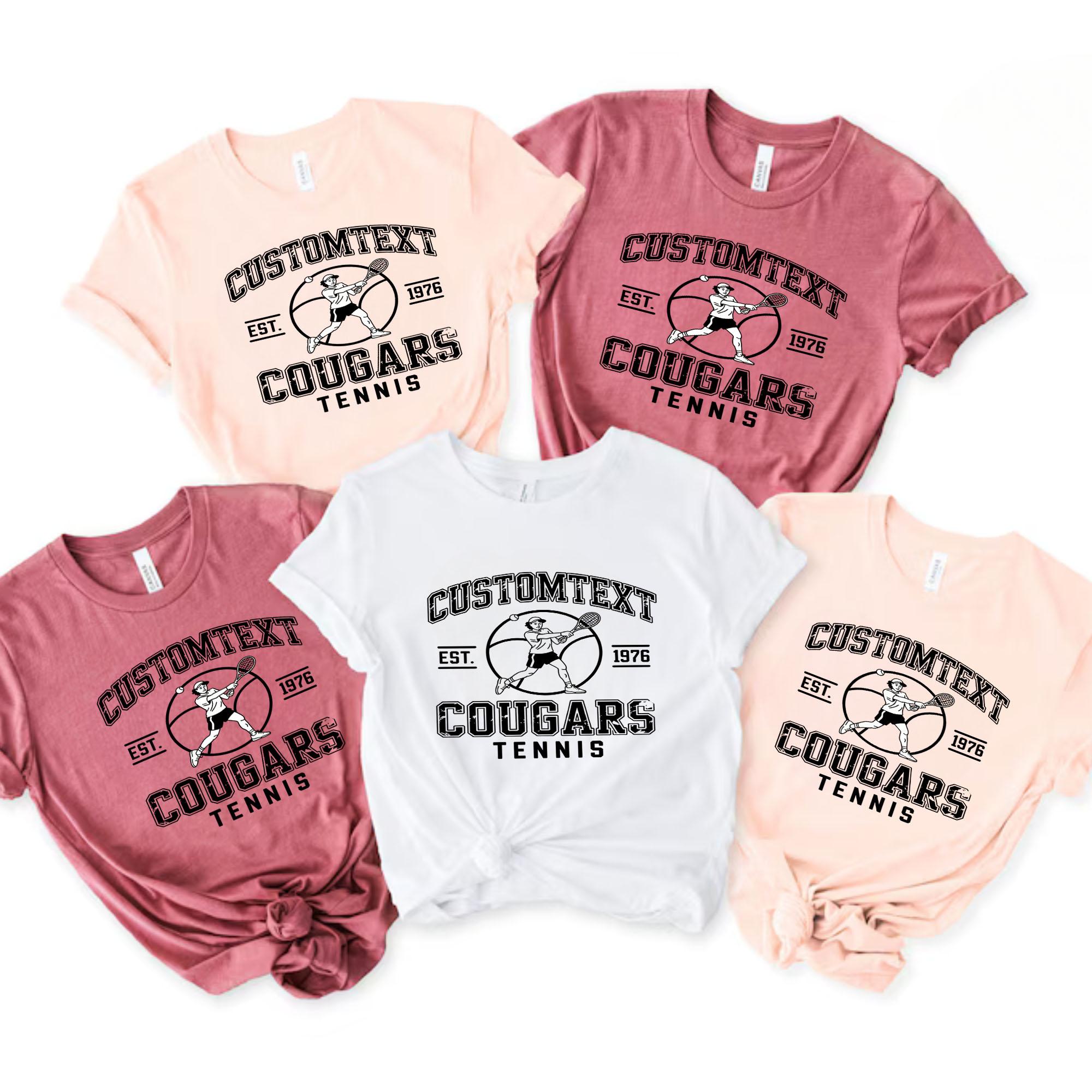 Retro TENNIS Varsity Tournament Tee – Cougars Sport Team Shirt retro tennis varsity tournament tee cougars sport team shirt style 2 thumb 385