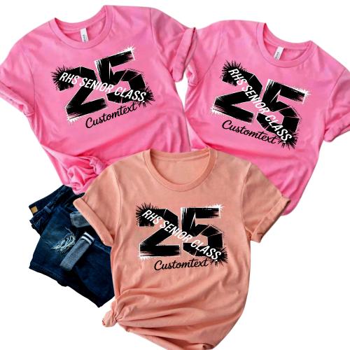 RHS Senior Class of 2025 – College Graduation Grunge Typography Custom Tee