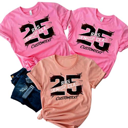 RHS Senior Class of 2025 – Custom Grunge Graduation Shirt College Bold Tee