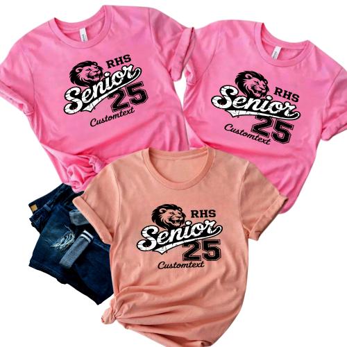 RHS Senior Class of 2025 – Custom Lion Mascot Graduation Shirt Bold Vintage Style