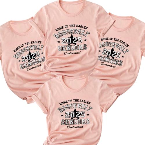 Roosevelt 2025 Seniors – Home of the Eagles Retro Graduation Strip Shirt Custom